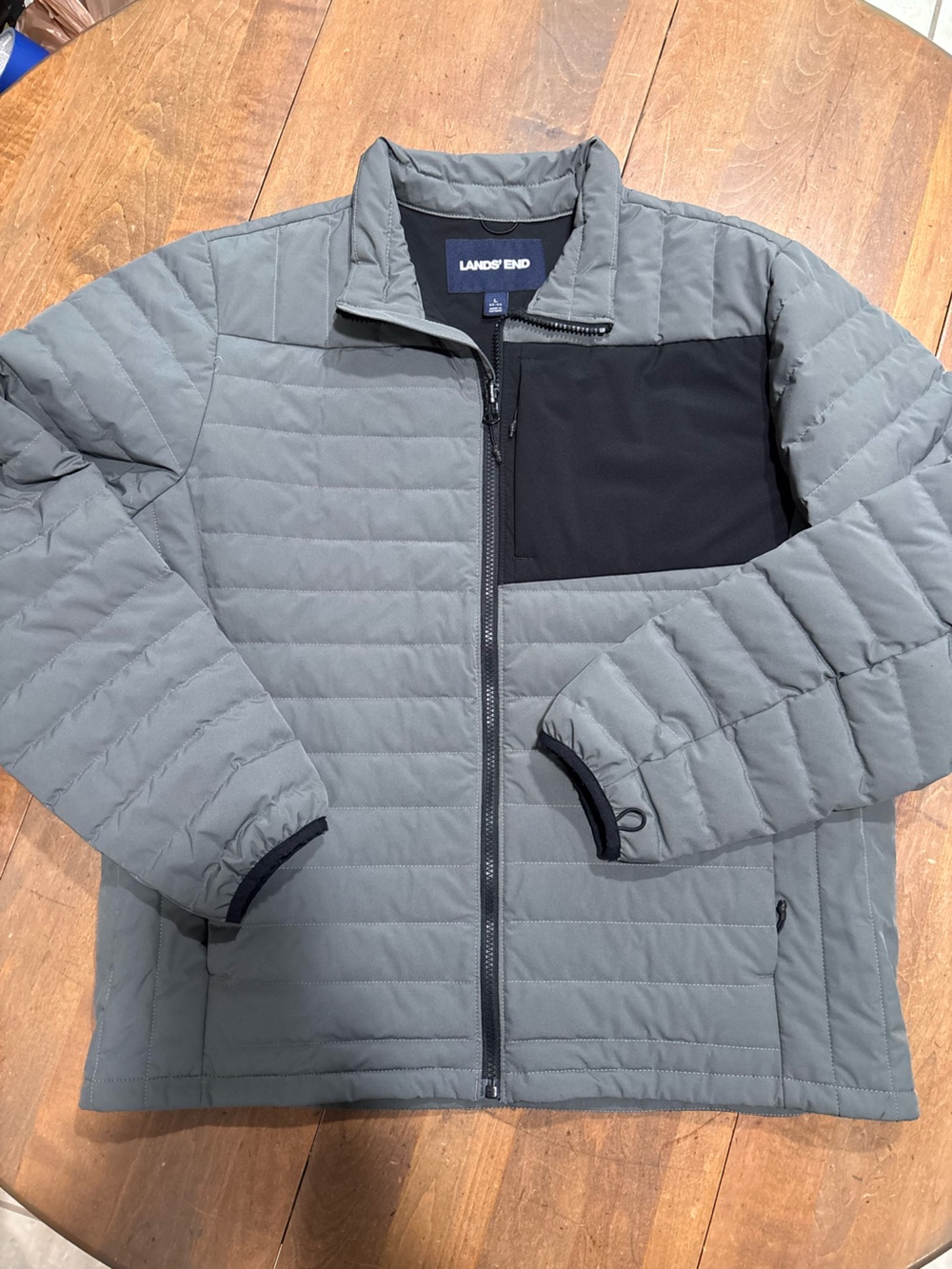 Lands' End Men’s Packable 800 Down Jacket Size Large